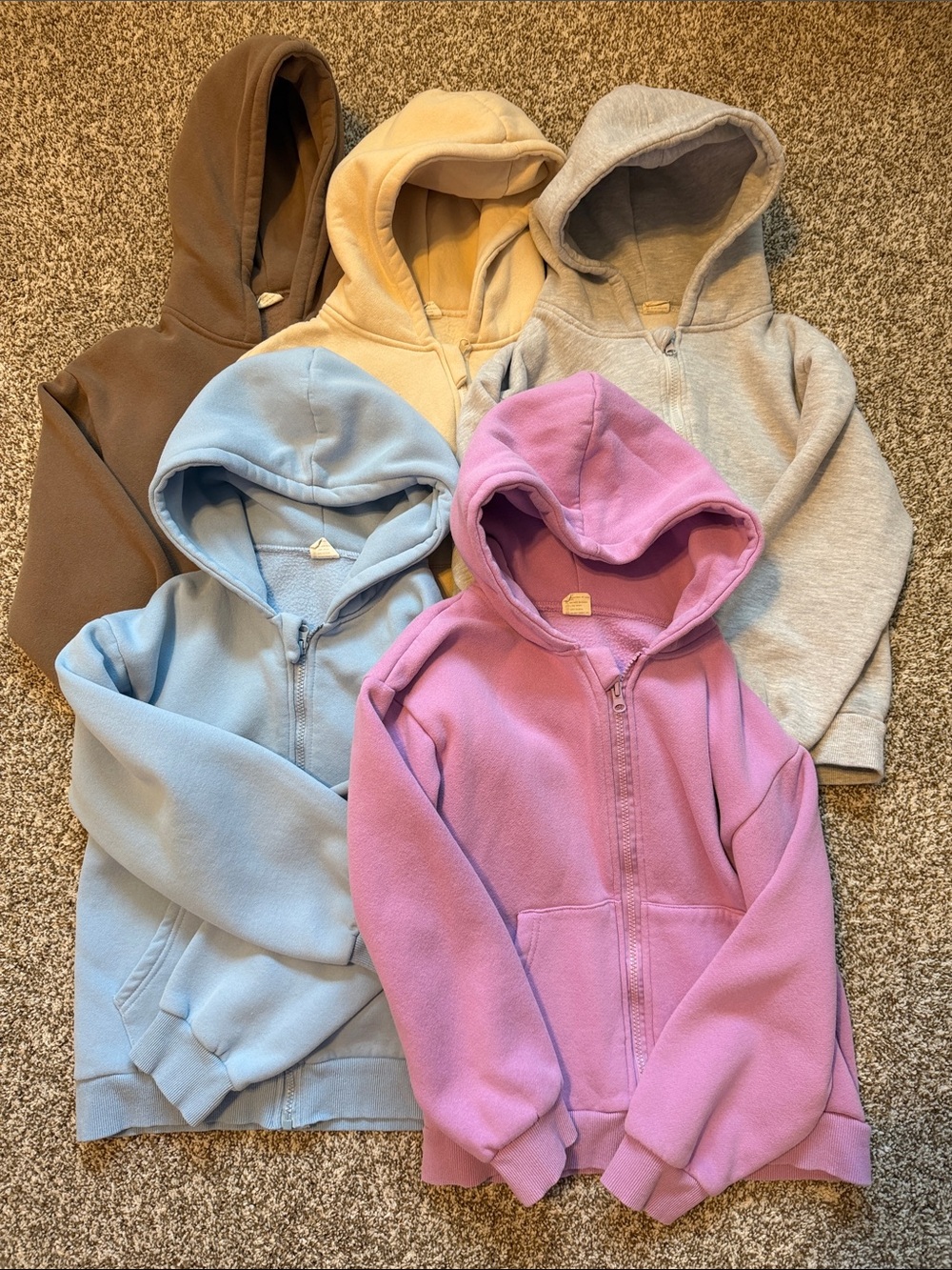 Kids Cozy Zip-Up Hooded Fleece Jacket - Bundle of 5 - Size (9-10yr)
